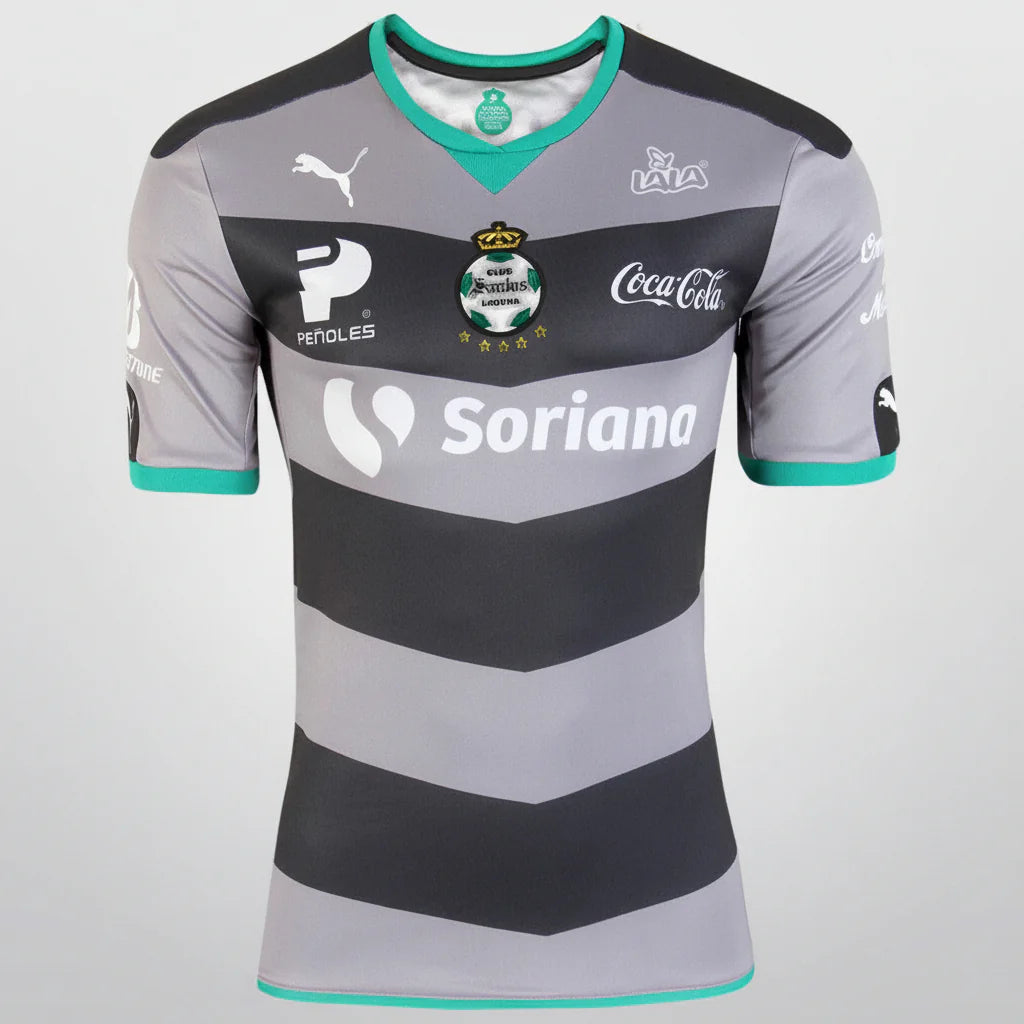 PUMA Santos Mens Away Jersey 2015 Grey Green