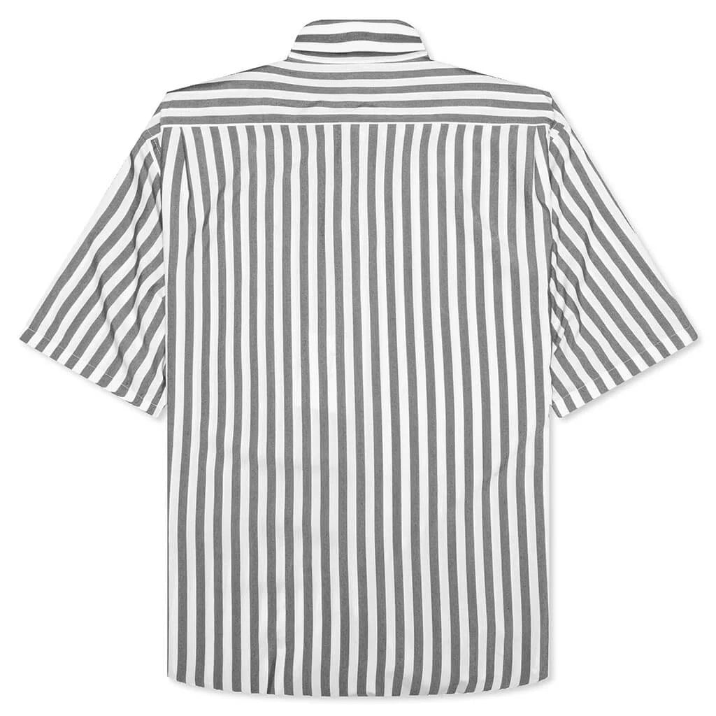 Stripe Button Up Shirt Black White