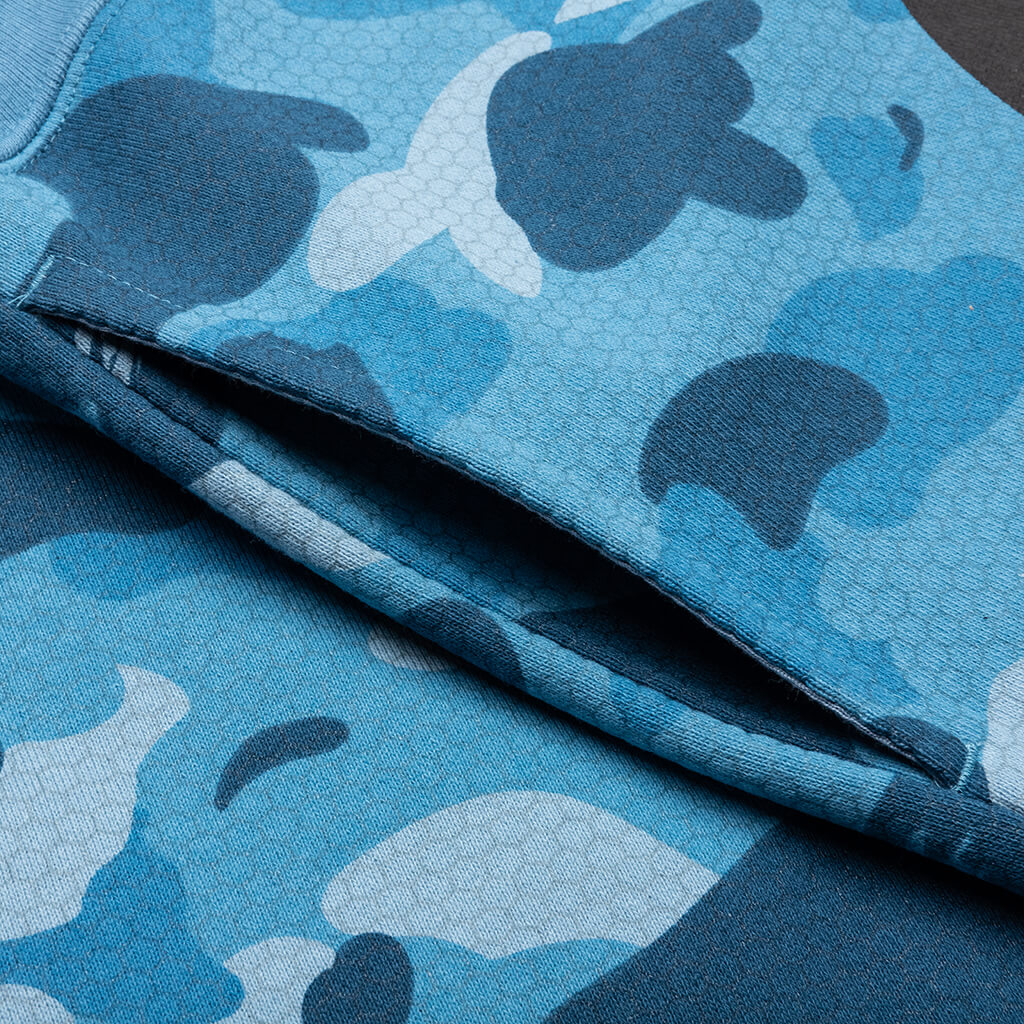 Honeycomb Camo Shark Sweat Shorts Blue