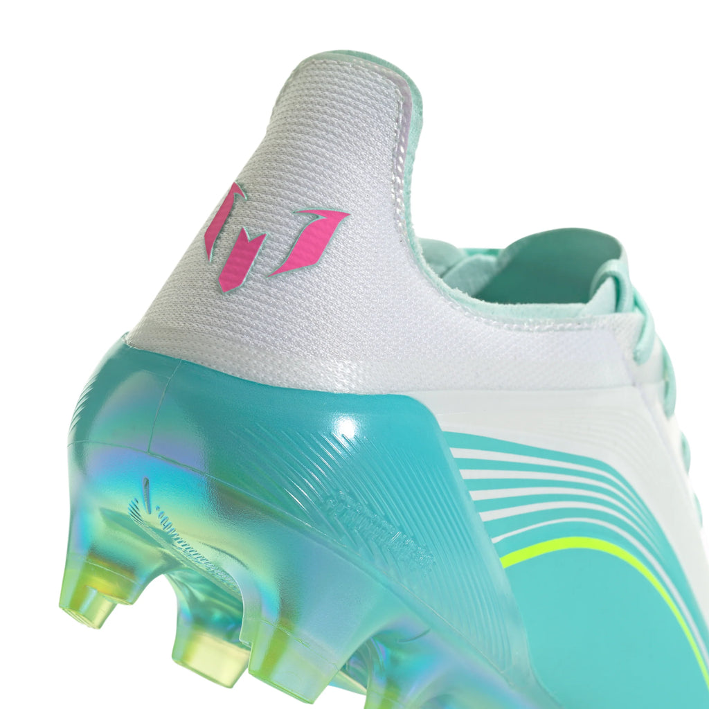 adidas F50 Messi Elite FG Firm Ground Mens Soccer Cleats White Pink Aqua