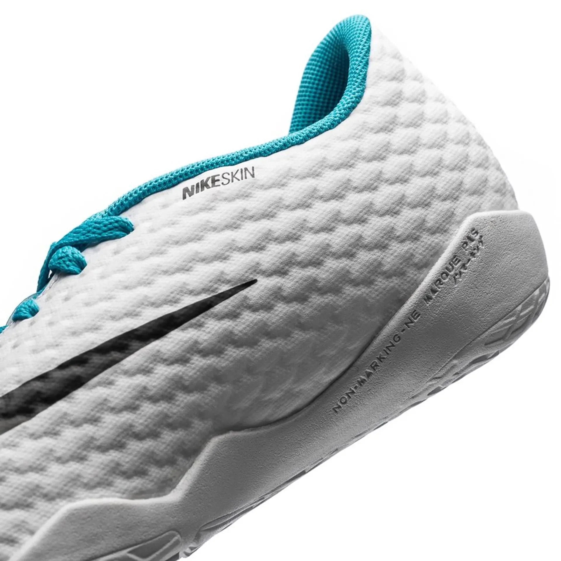 Nike Jr HypervenomX Phelon III IC Indoor Soccer Shoes White Black Photo Blue