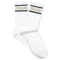 Logo Stripe Sport Socks White