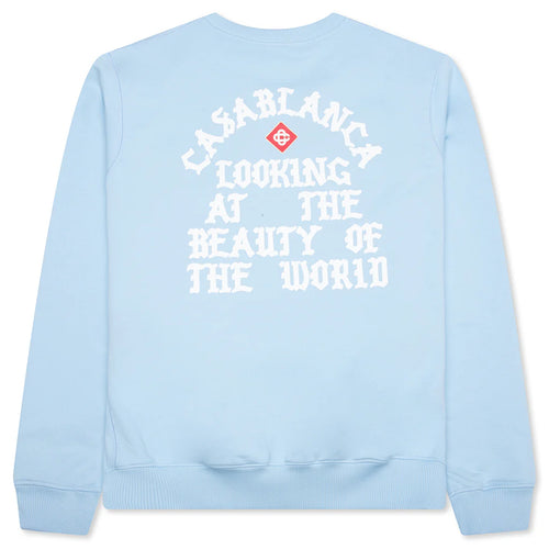 Looking at the Beauty of the World Sweatshirt Pale Blue