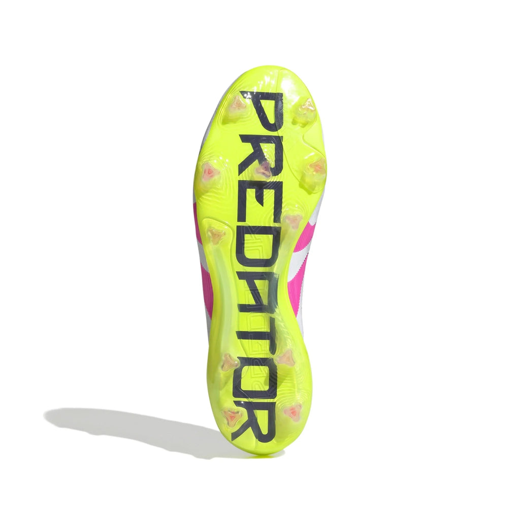 adidas Predator Elite Laceless FG Laceless Firm Ground Soccer Cleats White Lucid Pink Lucid Lemon