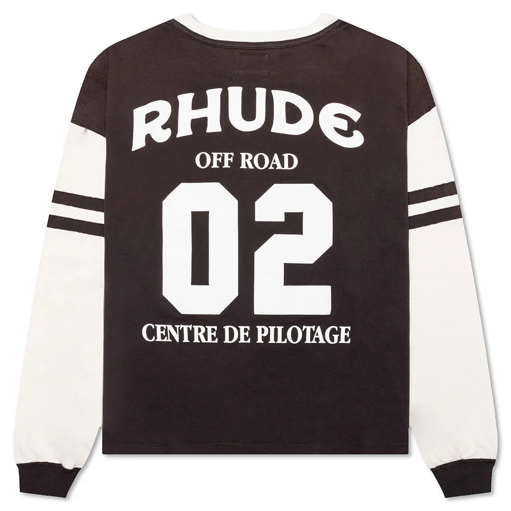 Triple R Contrast L S Tee Black White
