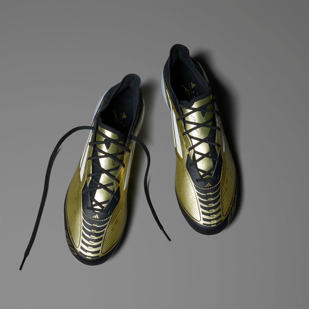 adidas F50 Elite FG Messi Firm Ground Soccer Cleats Gold White Black