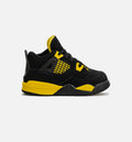 Air Jordan 4 Retro Thunder Infant Toddler Lifestyle Shoe Black Yellow