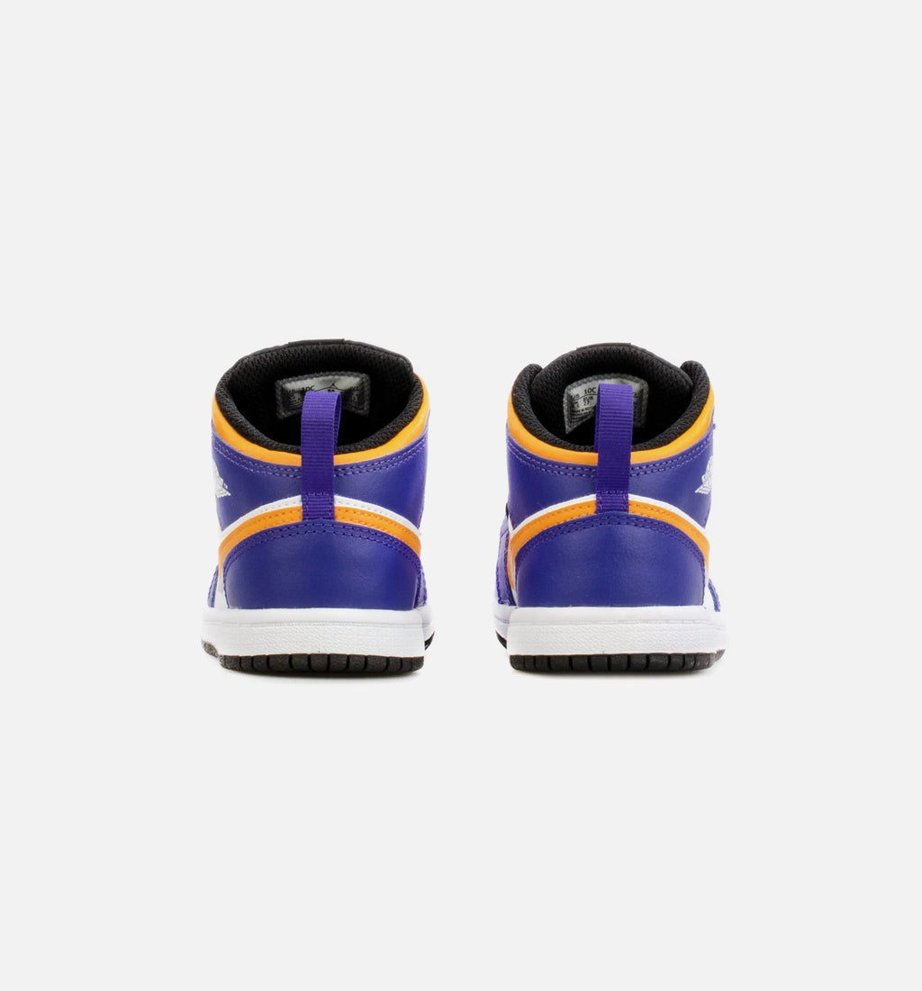 Air Jordan 1 Mid Infant Toddler Lifestyle Shoe Purple Yellow