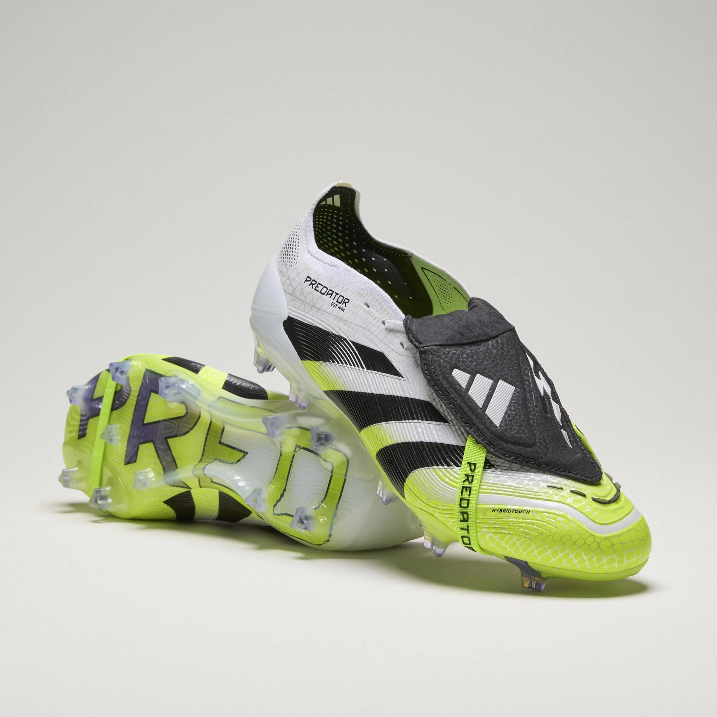 adidas Predator Elite Fold Over Tongue Firm Ground Soccer Cleats Cloud White Black Lucid Lemon