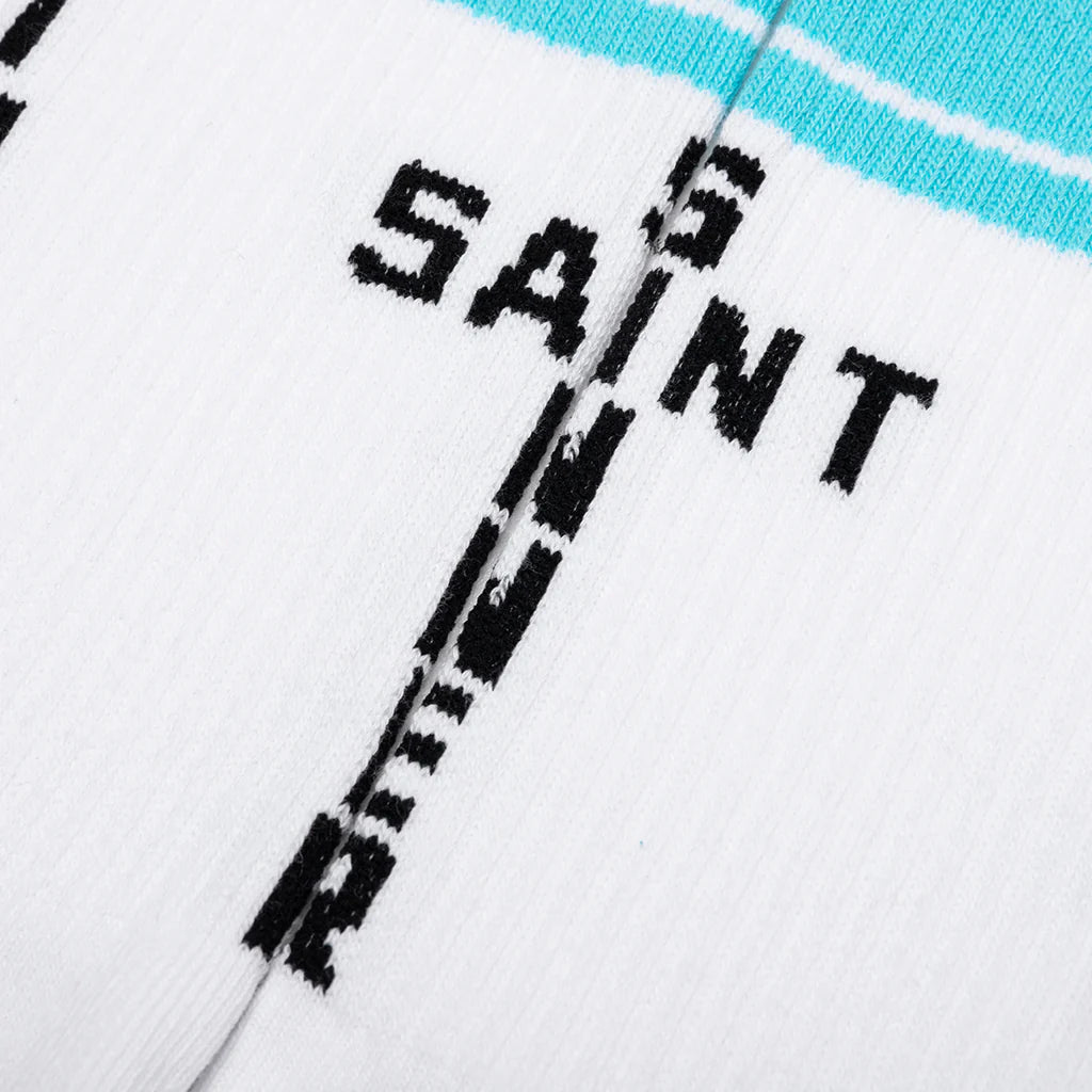 Saint Sinner Socks White Sky Blue