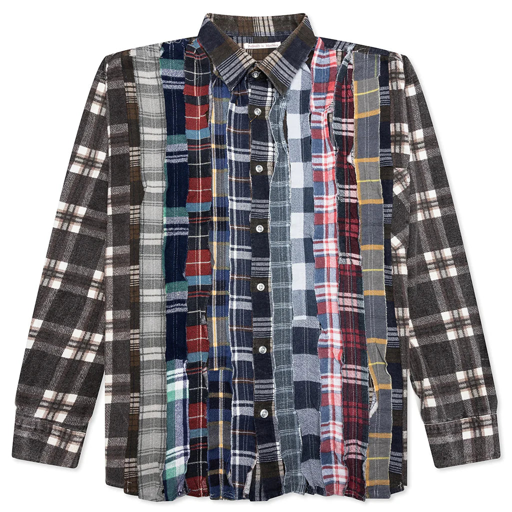Ribbon Wide Flannel Shirt Assorted