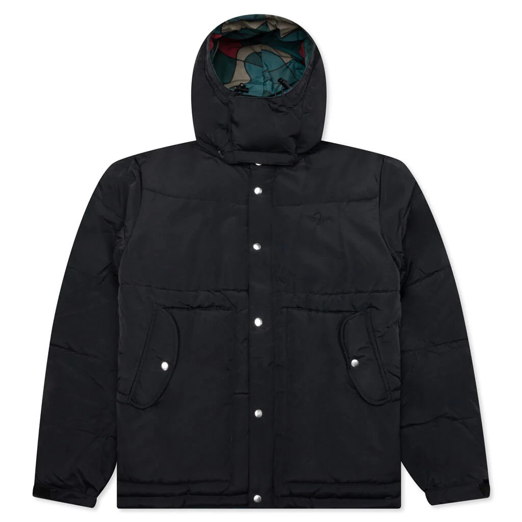 Trees in Wind Puffer Jacket Black
