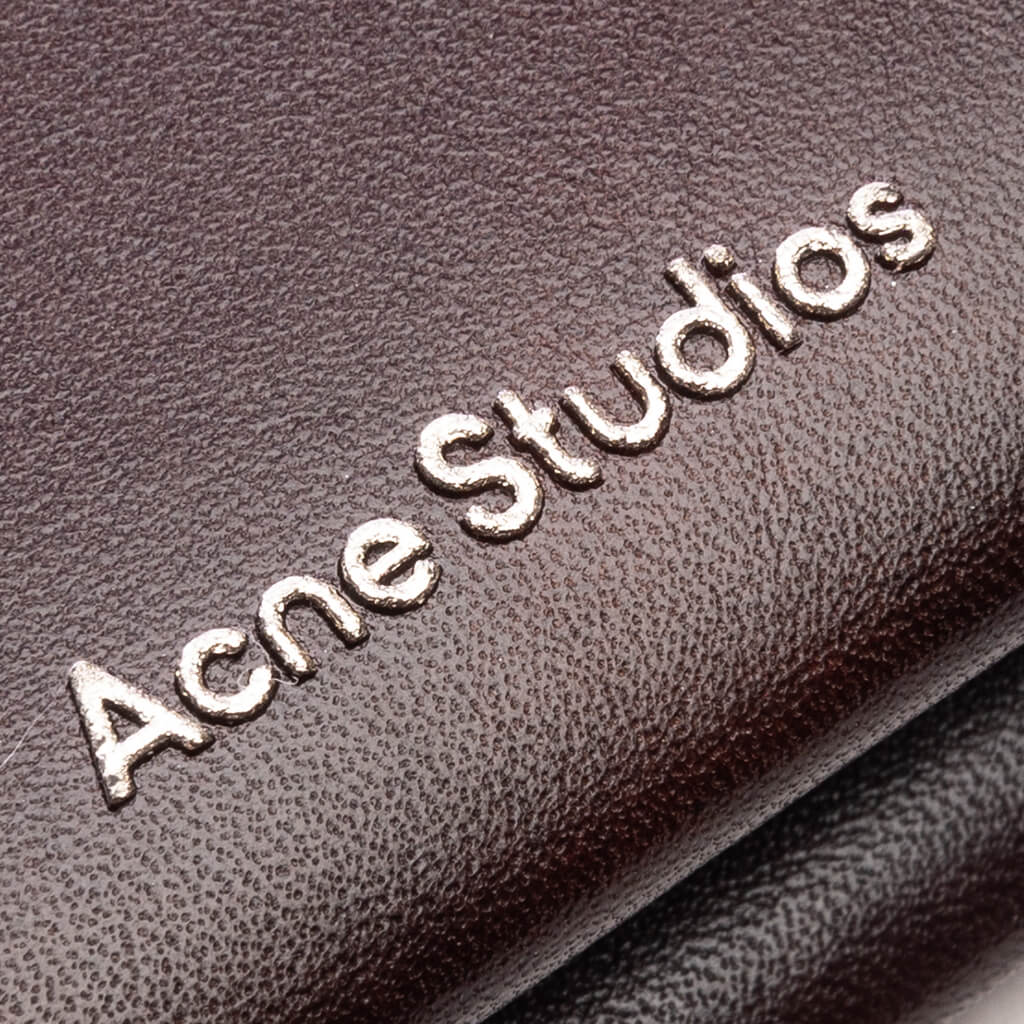 Folded Leather Wallet Dark Brown