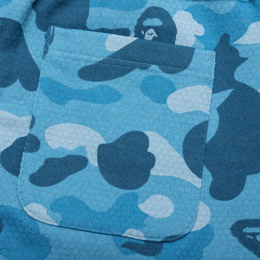 Honeycomb Camo Shark Sweat Shorts Blue