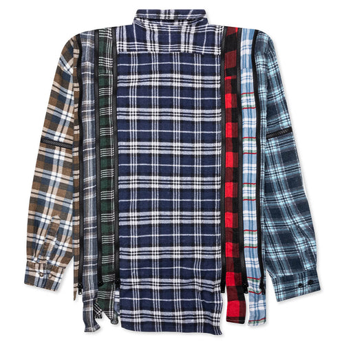 Flannel Shirt 7 Cuts Zipped Wide Shirt Assorted
