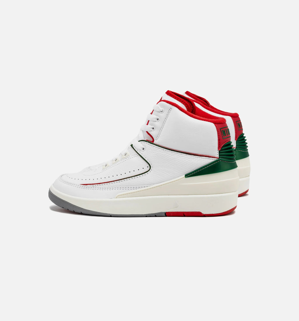 Air Jordan 2 Retro Italy Mens Lifestyle Shoe White Fire Red