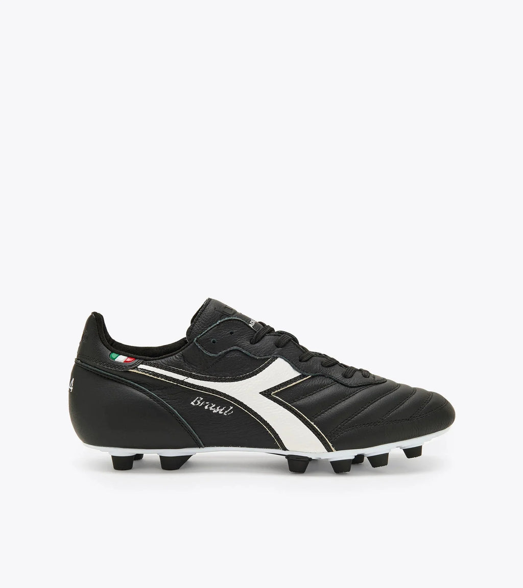 Diadora Brasil Made in Italy OG LTMDPU FG Firm Ground Soccer Cleats Black White