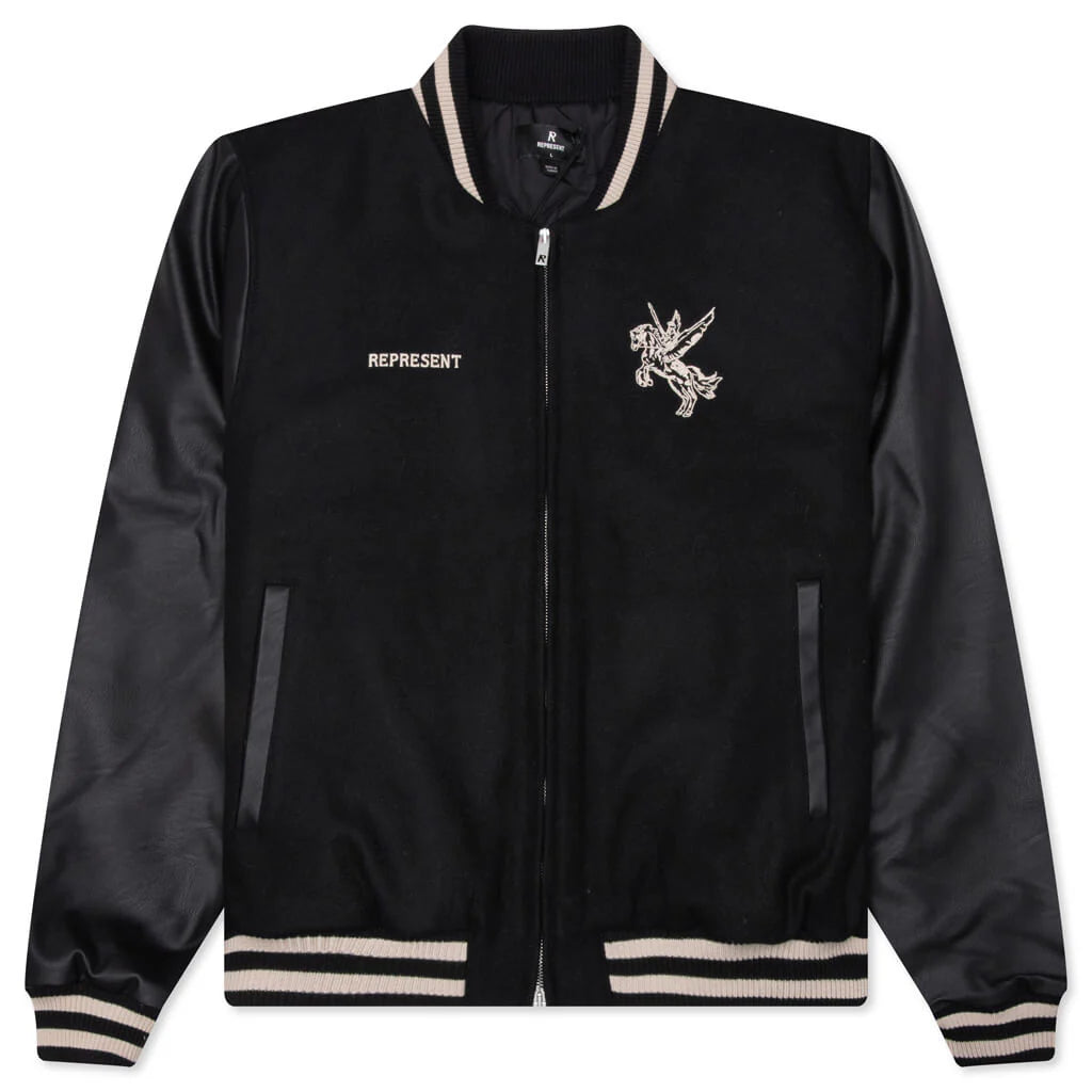 Mascot Wool Varsity Jacket Jet Black