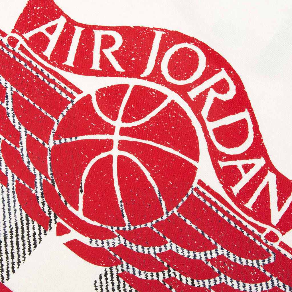 Jordan x Levis L S Tee Pale Ivory Black University Red