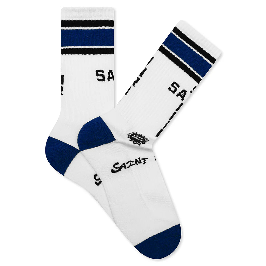 Saint Sinner Socks White Blue