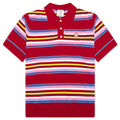 Oversized Striped Polo Multi Dark Red
