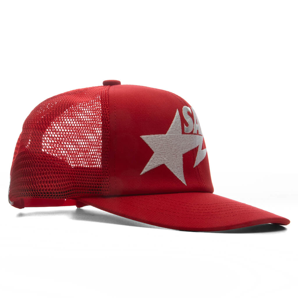 Saint M6 x BAPE Mesh Cap Red