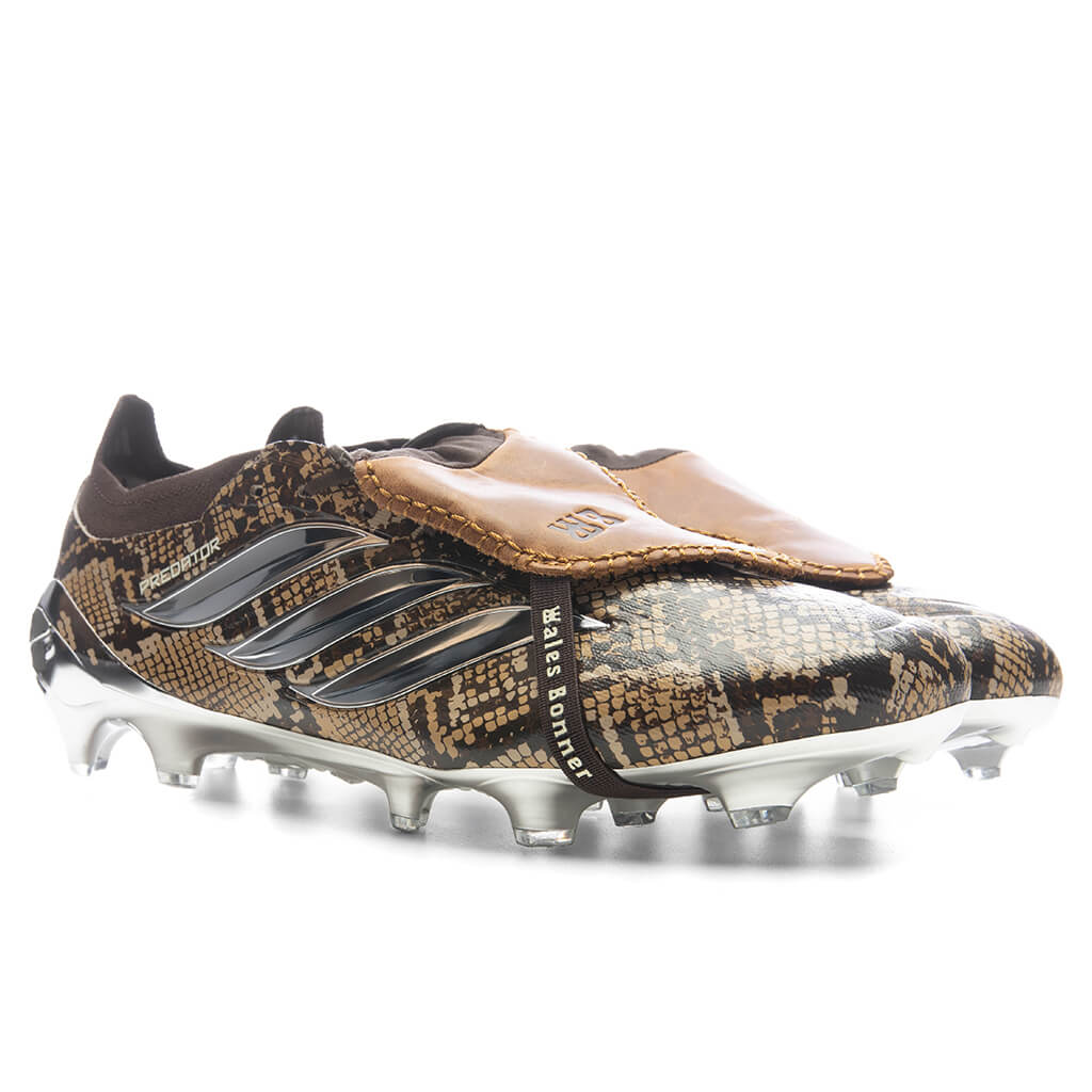 Adidas Originals x Wales Bonner Predator Elite Fold Over Tongue Firm Ground Cleats Brown Silver Metallic Bronze Strata