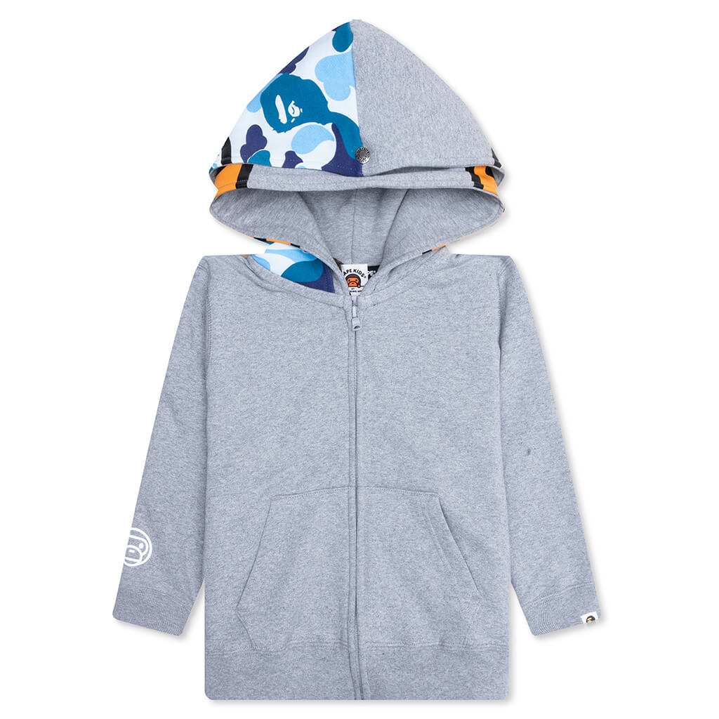 Kids Milo Shark Zip Double Hoodie Gray