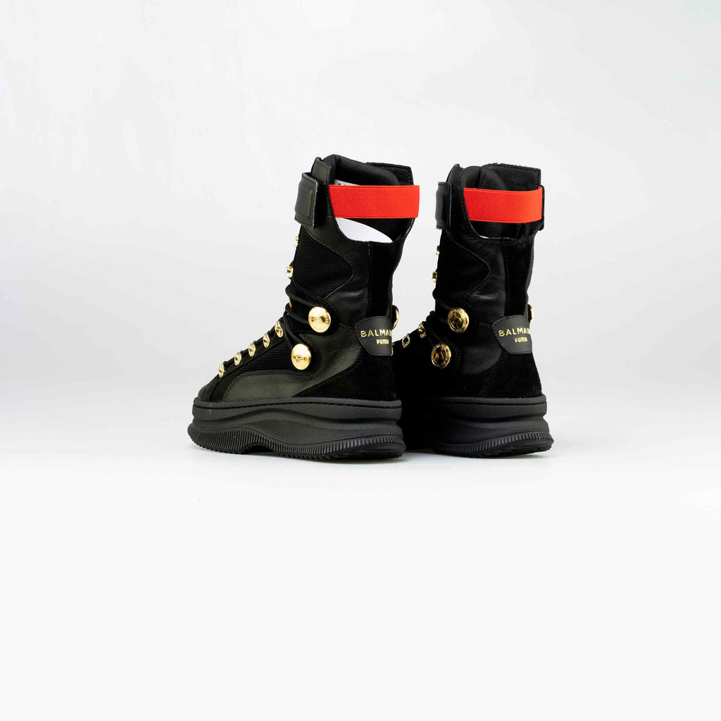 Balmain X Puma Deva Womens Lifestyle Boots Black Gold Red