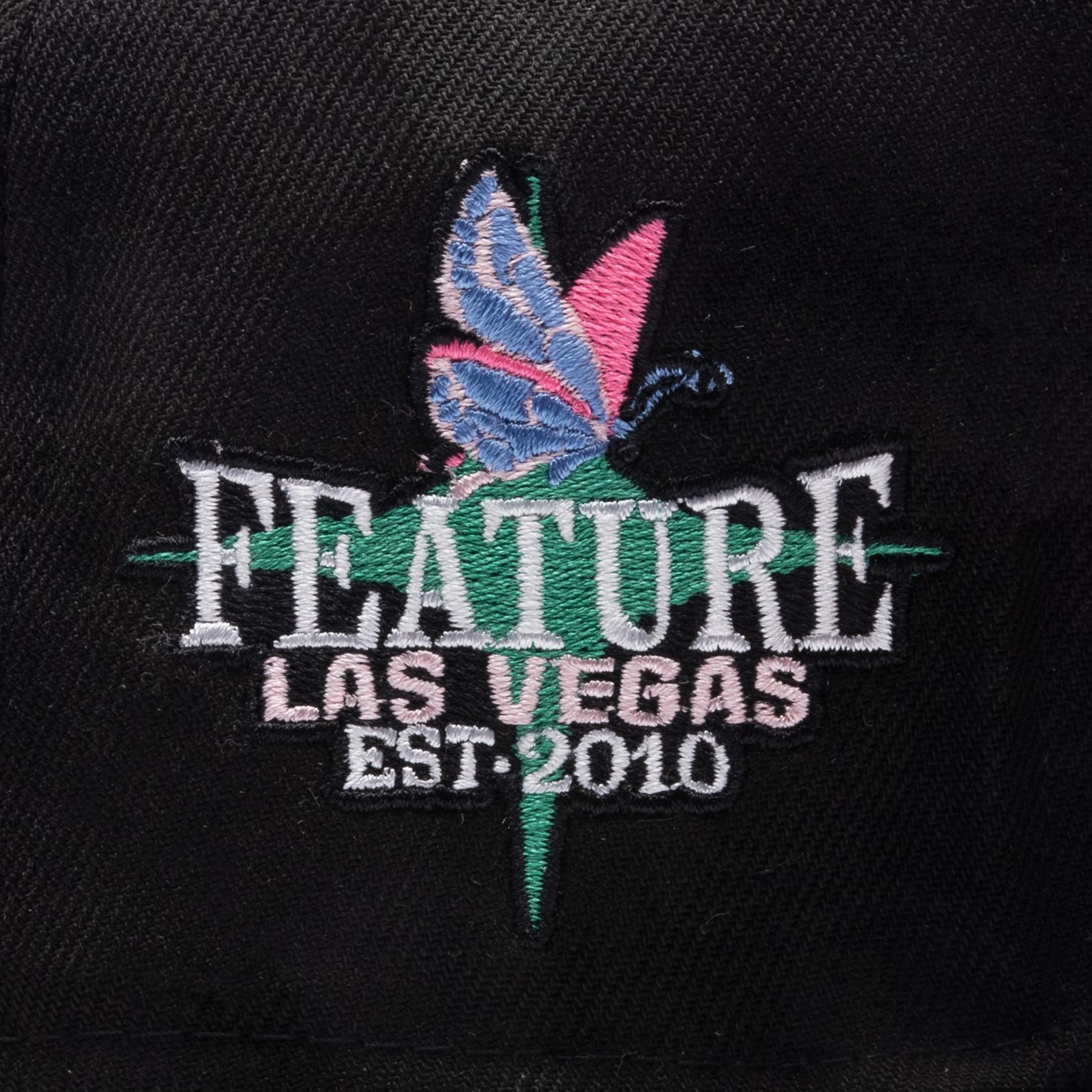 Feature x New Era Old English Plaza Fitted Black Pink Glow