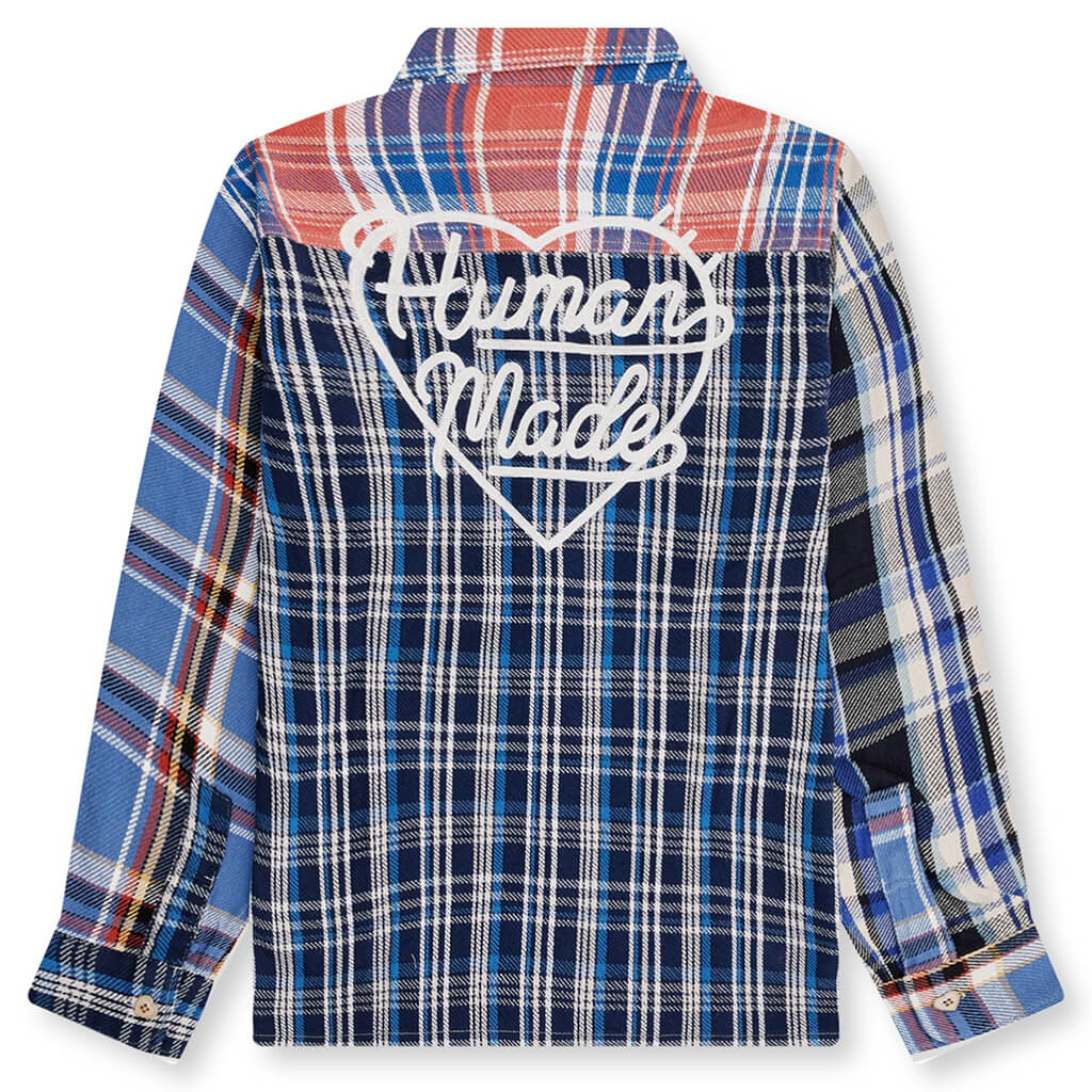 Crazy Check L S Shirt Blue