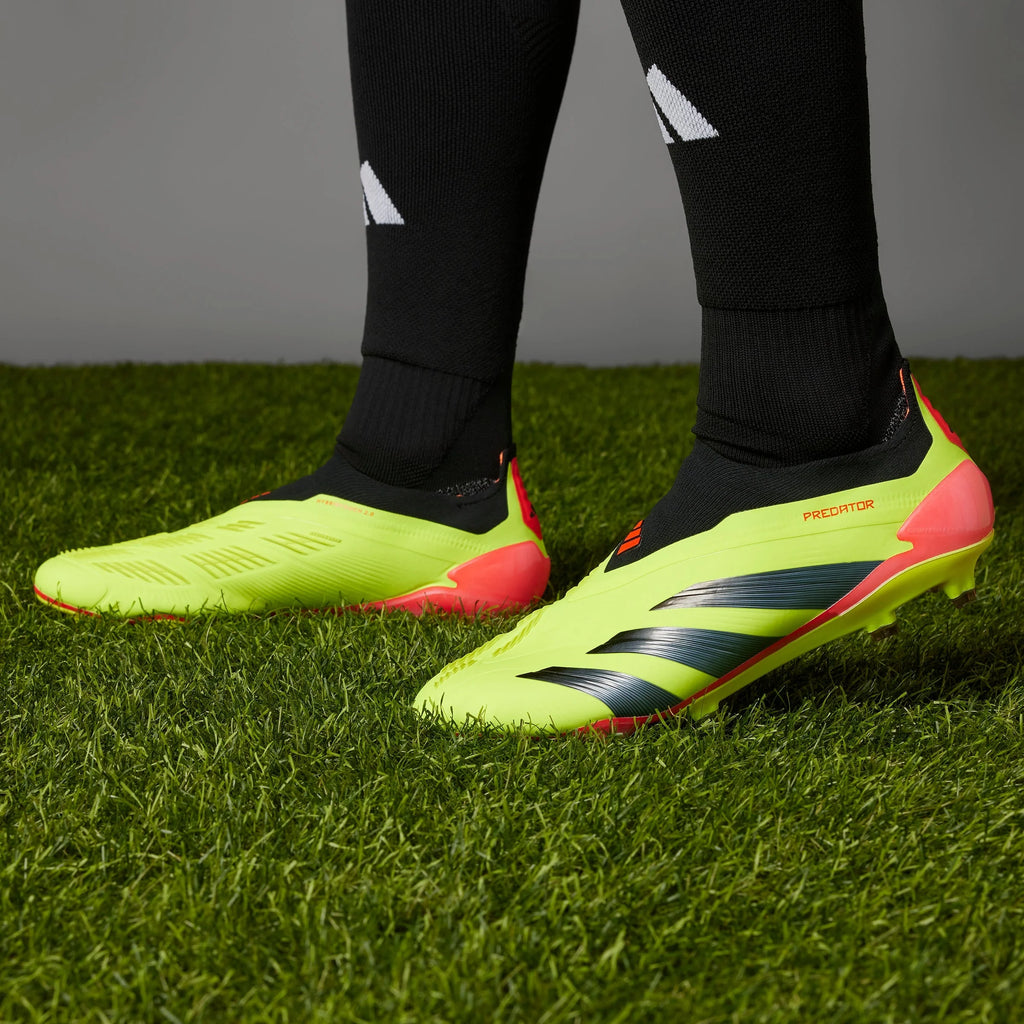 adidas Predator Elite Laceless FG Laceless Firm Ground Soccer Cleats Solar Yellow Black Solar Red
