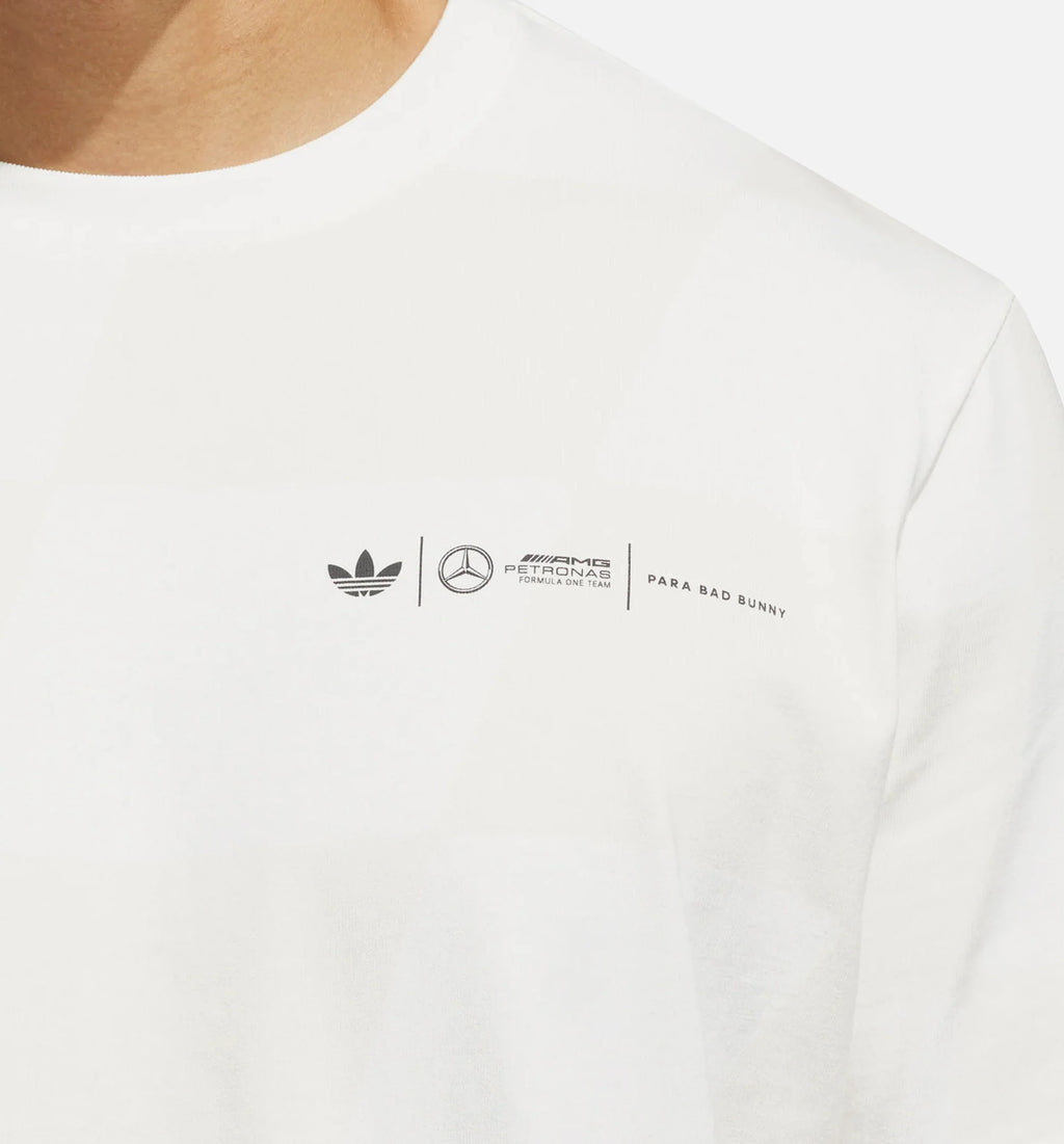 Bad Bunny x Mercedes AMG Petronas F1 Mens Short Sleeve Shirt White