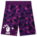 Color Camo Cutting Sweat Shorts Purple