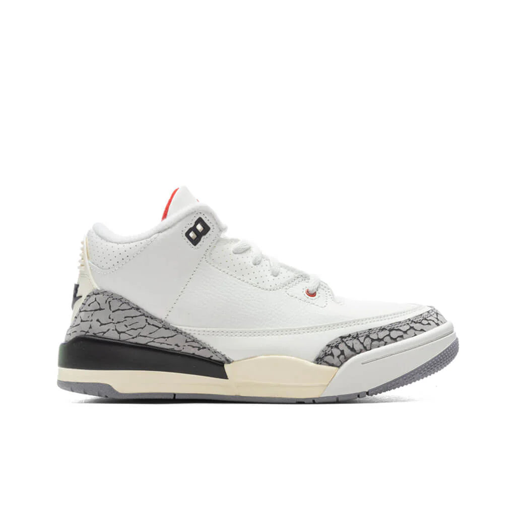 Air Jordan 3 Retro PS White Cement Reimagined Summit White Fire Red