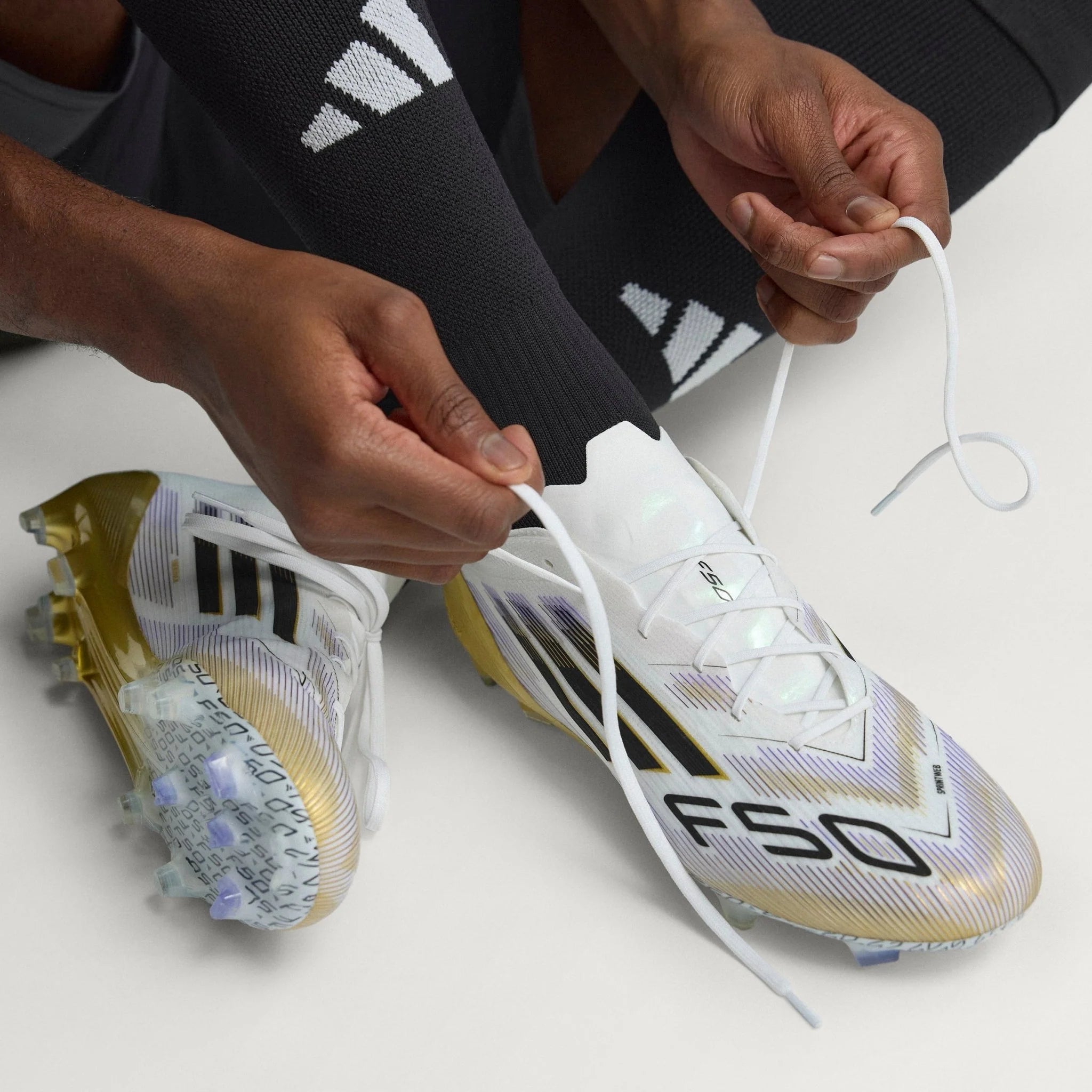 adidas F50 Elite Firm Ground Boots White Black