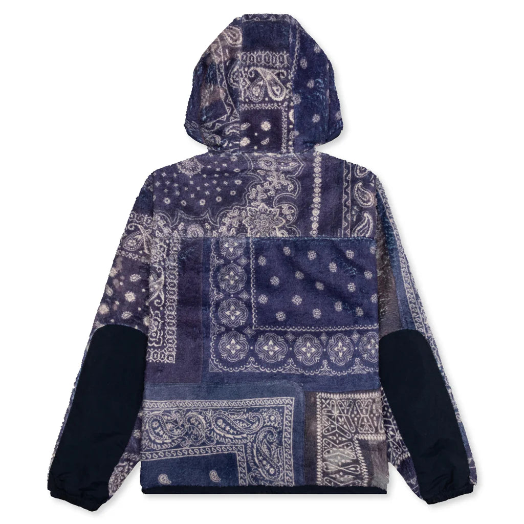 Bandana Pattern Fleece Jacket Navy