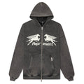 Pegasus Zip Through Hoodie Vintage Grey