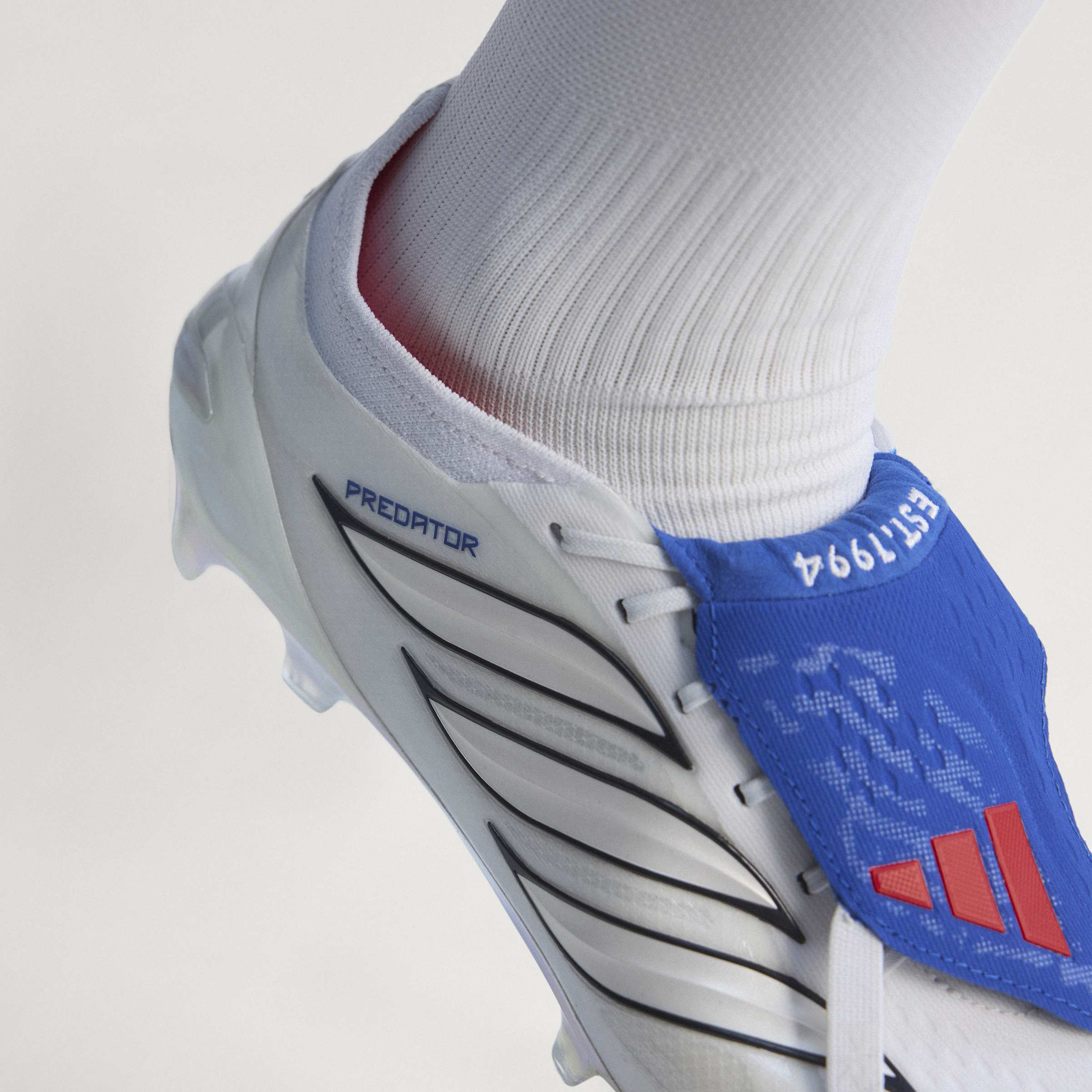 adidas Predator Elite Fold Over Tongue FG Firm Ground Mens Soccer Cleats White Zero Metallic Blue