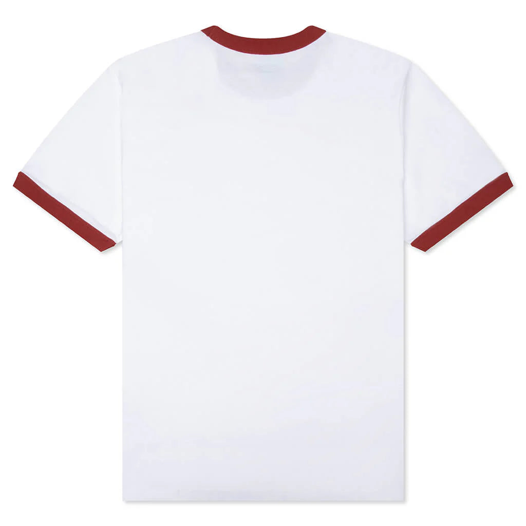 S S Ip Ringer T Shirt White Red Red