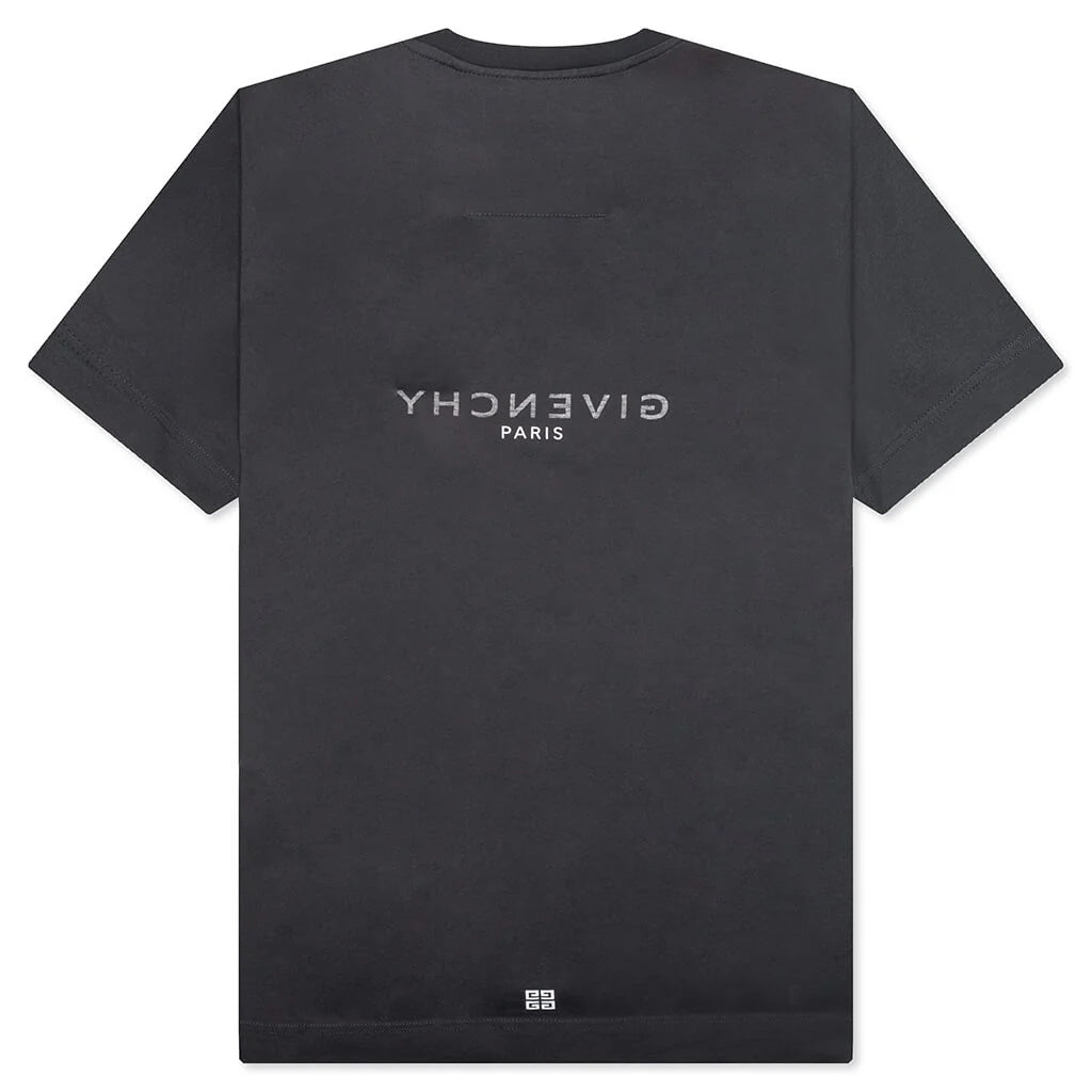 Slim Fit Reverse Print T Shirt Charcoal