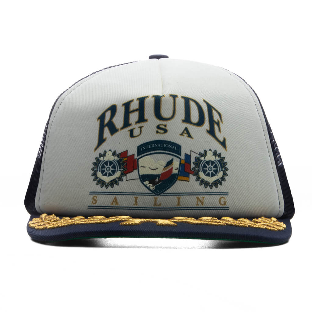 USA Sailing Icon Trucker Hat Navy White