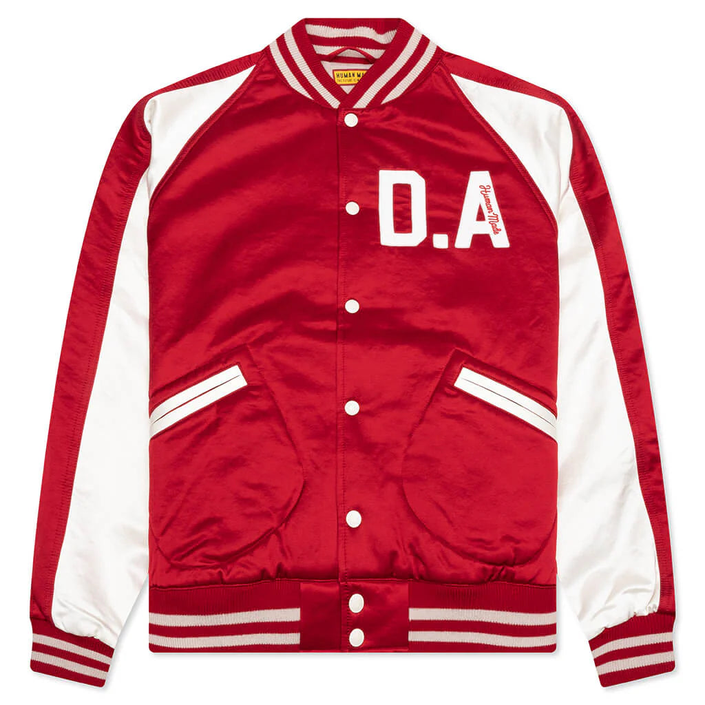 Satin Stadium Jacket Red