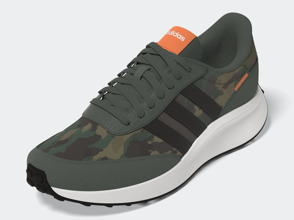 adidas Run 70s Lifestyle Running Shoes Green Oxide Black Screaming Orange