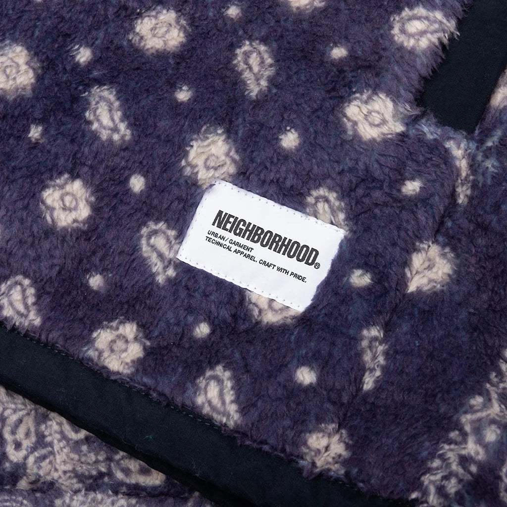Bandana Pattern Fleece Jacket Navy