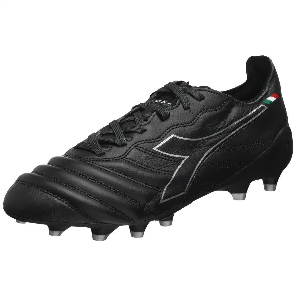 Diadora Mens Brasil Elite Tech ITA LPX FG Firm Ground Soccer Cleats Black