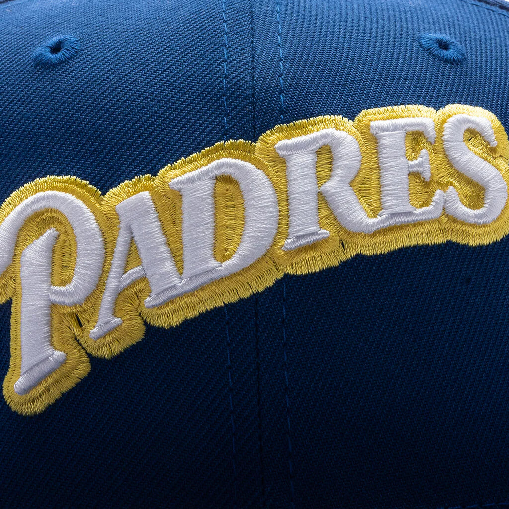 FEATURE x New Era 59FIFTY Fitted SD Padres Cooperstown Songbird Blue Twill Grey
