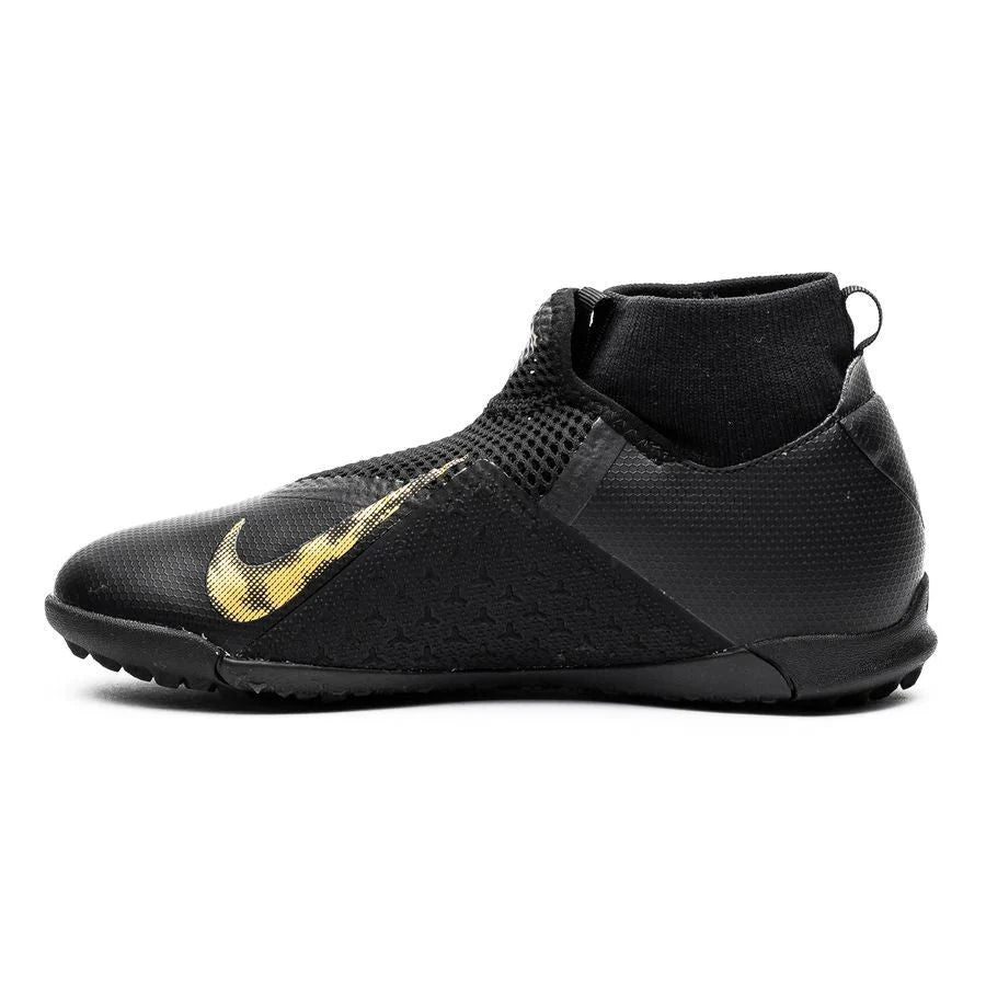 Nike JR Phantom Vision Academy TF Turf Soccer Cleats Black Gold