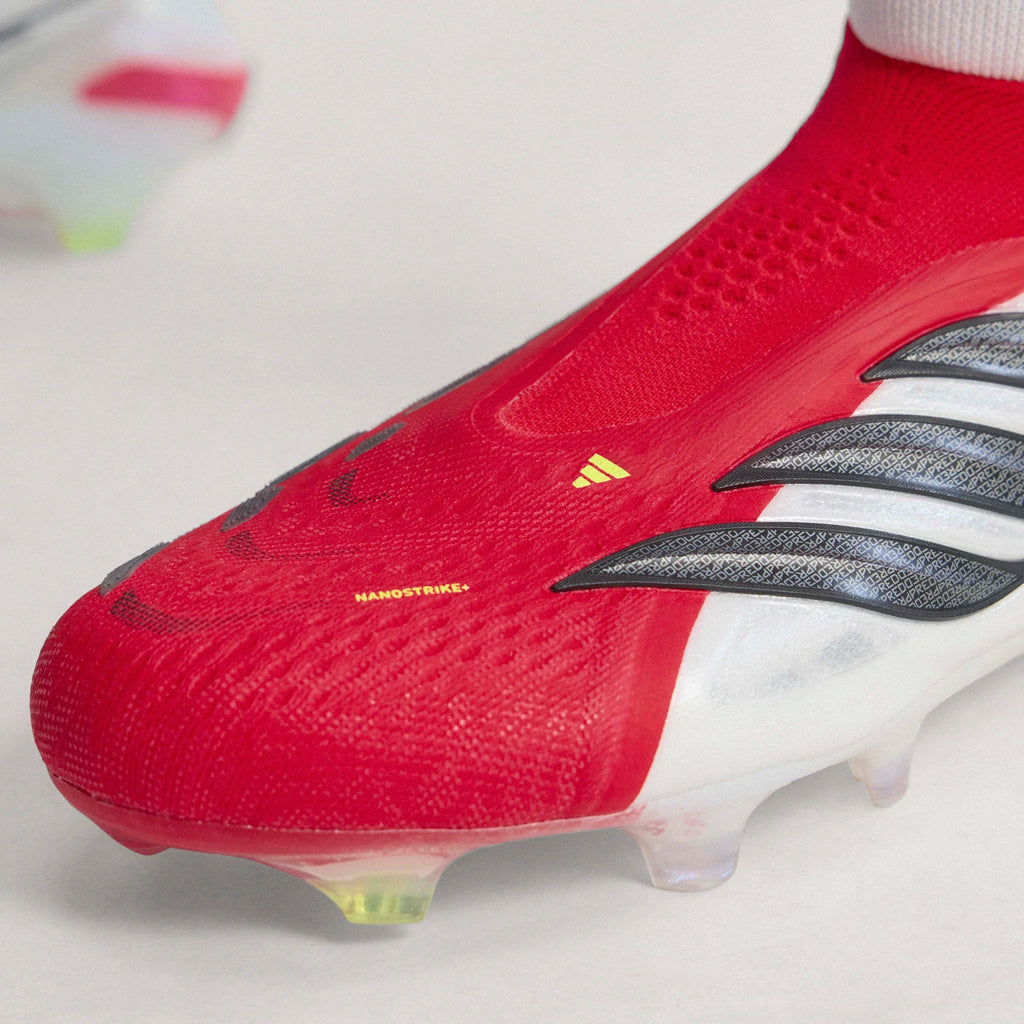adidas Predator Elite Laceless FG Firm Ground Mens Soccer Cleats Red Black White