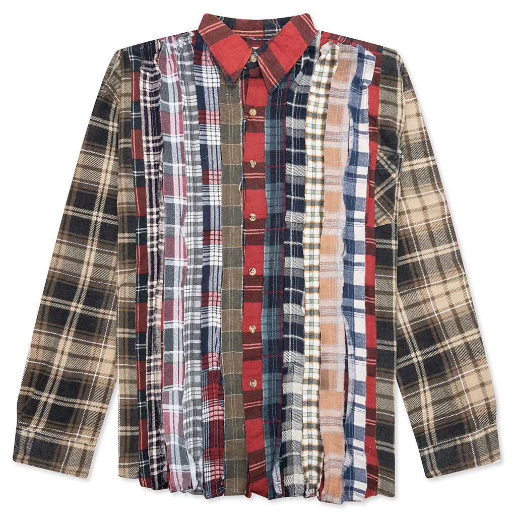 Ribbon Wide Flannel Shirt Assorted